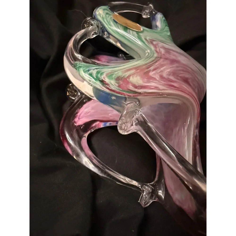 Vintage Murano Handblown Stretch Art Glass Napkin/Letter Holder Italy EUC